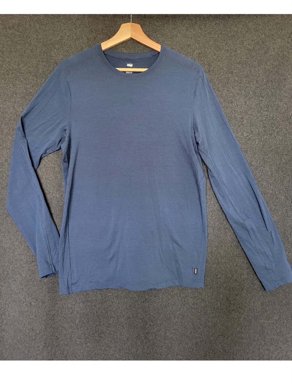 Rei Co-Op Long Sleeve Wool Blue Pullover Shirt Hiking Workout Active Outdoor S